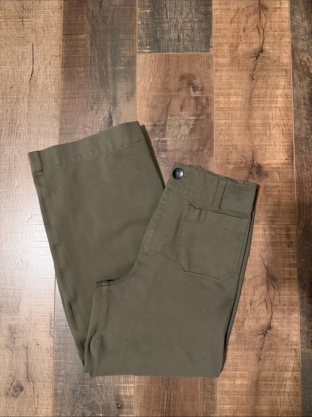 Maeve by Anthropologie Olive Green Wide-Leg Trousers
